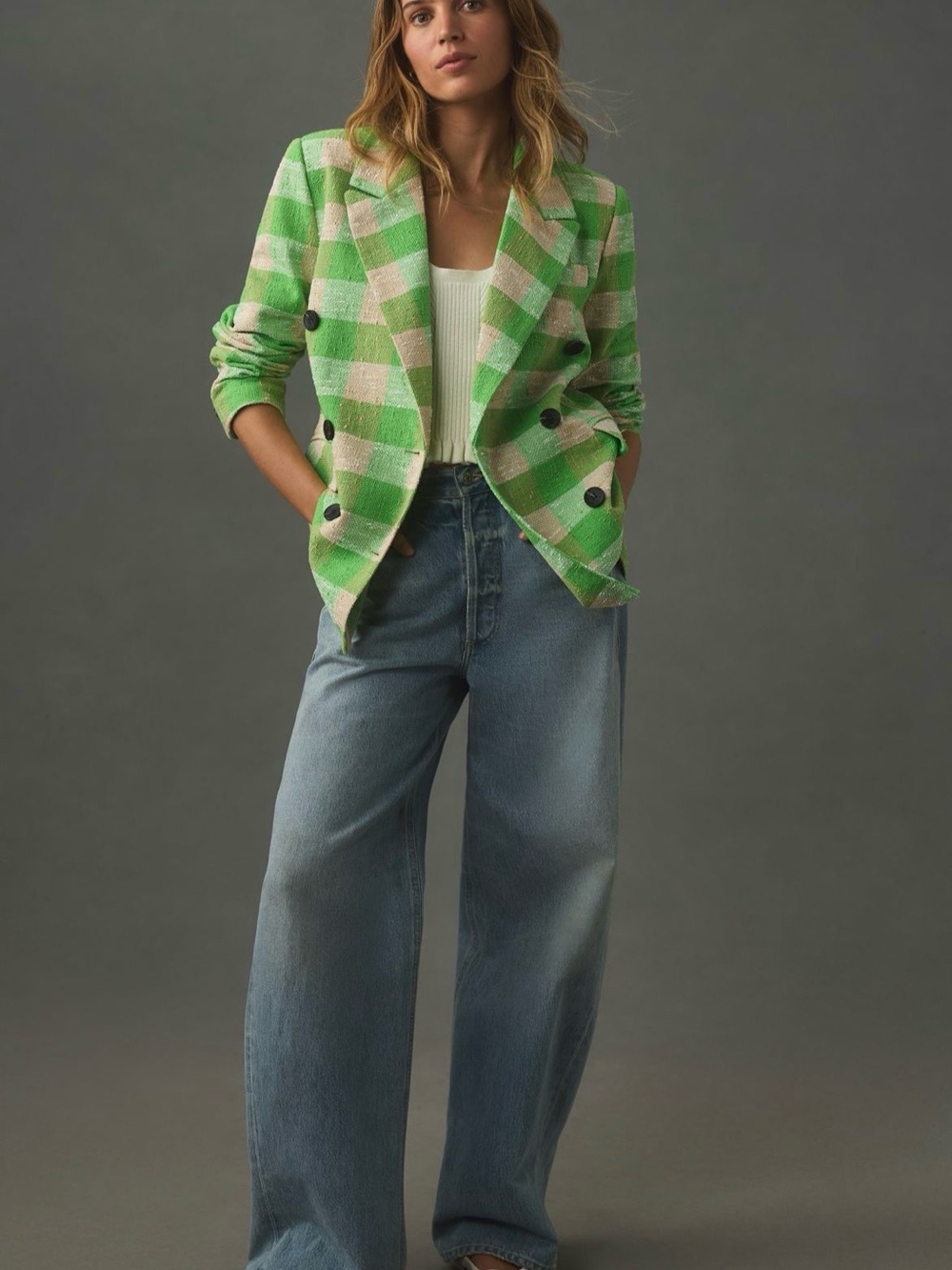 Avec Les Filles Gingham Blazer